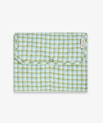 Avery Row Cotton Travel Baby Changing Mat in Greenhouse Gingham print