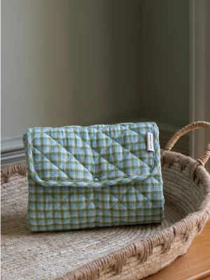 Avery Row Greenhouse Gingham Travel Changing Mat - Size ONE - Greenhouse Gingham