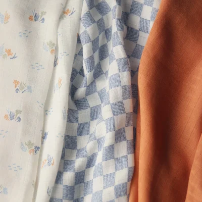 Organic Baby Muslins, Set of 3 - Wild Chamomile