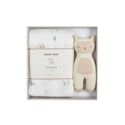 Avery Row Swaddle & Cuddle New Baby Gift Set
