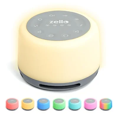 Award Winning Zello Original White Noise Machine Baby White Noise Sound Machine for Adults Kids Baby 30 Soothing Sounds 7 Colour Night Light Memory Function Rechargeable Baby Sleep Aid - Iridescent Gem / 1 Count (Pack of 1)