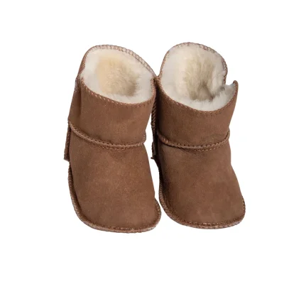 Baa Baby Tabbed Sheepskin Booties | Chestnut - Chestnut / 3-12 mths (sole 13cm)
