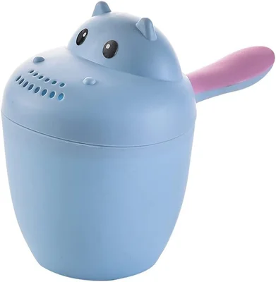 Baby Bath Rinse Cup,Shampoo Rinser Baby Bath Soft Rim Baby Bath Rinser Baby Rinse Cup Wash Hair Cup Child Shower Baby Shower Water Scoop,Children Bath Jug - Blue