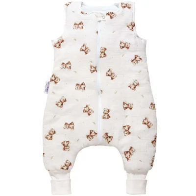 Baby Bear Muslin - sleeping bag - insulated with legs - Jukki.uk - Baby Shop