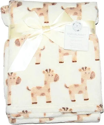 Baby Boy Girl Unisiex Soft Fleece Wrap Blanket Pram Cot Crib Moses Basket Giraffe - Default
