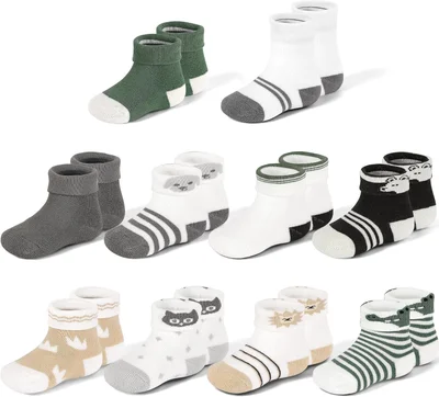 Baby Boys Socks 10 Pairs Newborn Thicks Terry Warm Cute Winter Cotton Socks