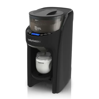 Baby Brezza Formula Pro Advanced – Automatischer Flaschenzubereiter – Mischt Milchpulver & Wasser perfekt – Mit 2 Milchpulvertrichtern (1 im Gerät, 1 extra) – 3 Temperaturen – BPA-frei – Weiß/Schwarz