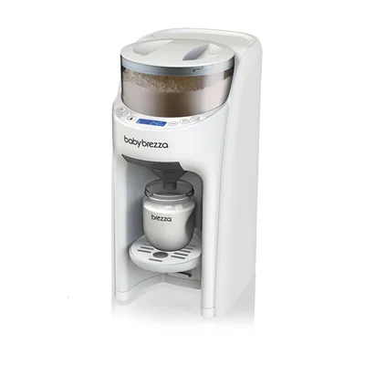 Baby Brezza Formula Pro Advanced – Automatischer Flaschenzubereiter – Mischt Milchpulver & Wasser perfekt – Mit 2 Milchpulvertrichtern (1 im Gerät, 1 extra) – 3 Temperaturen – BPA-frei – Weiß/Schwarz