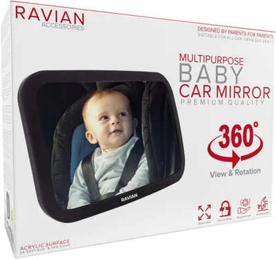 Espejo de coche para bebé Ravian a contramarcha