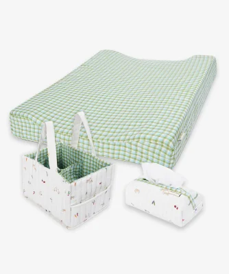 Baby Changing Accessories Bundle - Greenhouse Gingham - Default