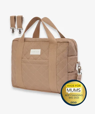 Baby Changing Bag - Latte (With Pram Clips)