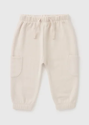 Baby Cream Cargo Jogging Bottoms (Newborn Charcoal