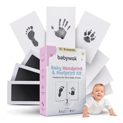 Baby Hand and Footprint Kit – Inkless Clean Touch, Non-Toxic for Newborn Skin, Keepsake for Boy or Girl, Inkless Footprint Kit for Babies, Dogs & Cats (Small (0–6 Months))