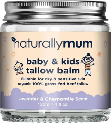 Baby & Kids Tallow Balm | All-Natural Organic Grass Fed Beef Tallow | Moisturizing Cream | For Dry & Sensitive Skin | All in One Skincare Solution | 4.2 fl oz - Default