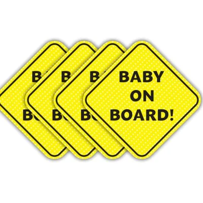 Baby On Board Sign for Car | Better than Suction | Micro-Perforated Vinyl Car Stickers | 2 Pack | Durable & Strong Adhesive | Weatherproof | Easy To Apply & Remove | 5" x 5" (Text Only)