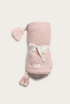Baby pink knitted pattern blanket - Default