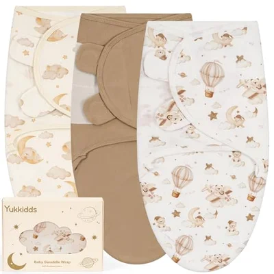 Baby Swaddle Blanket 0-3 Months 100% Cotton Newborn Swaddles Bag Adjustable Sleeping Wraps Newborn Essentials for Boy & Girl 3 Pack Pink Unicorn