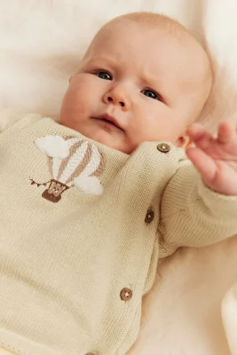 Baby yellow fine-knit cardigan - Yellow