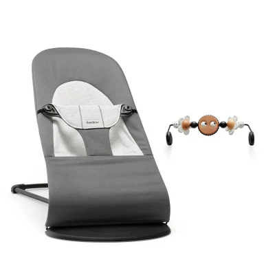 BabyBjorn Balance Woven Baby Bouncer - Black Frame