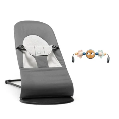 BabyBjorn Balance Woven Baby Bouncer - Black Frame