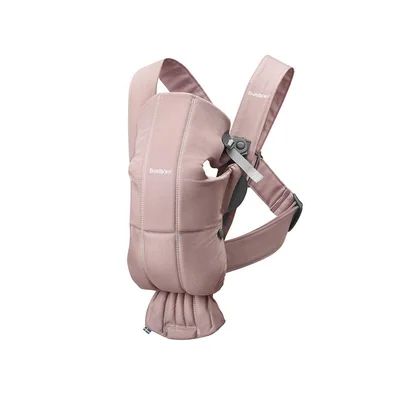 BabyBjorn Baby Carrier Mini 3D Jersey - Light Beige - Dusty Pink / Woven