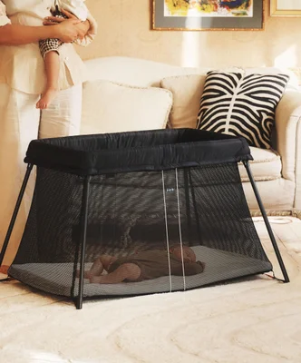 BabyBjorn Travel Cot Light - Black / No Fitted Sheet