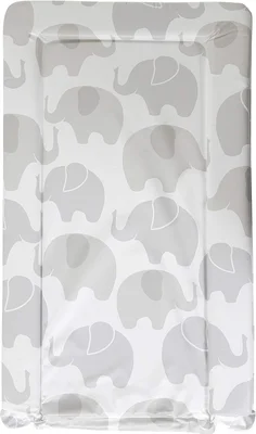 Babycurls Baby Changing Mat with Foam Raised Soft Edges for Babies from Birth Upwards Wipe Clean and Waterproof Nappy Change Pad 76 x 45cm (Elephant Love)