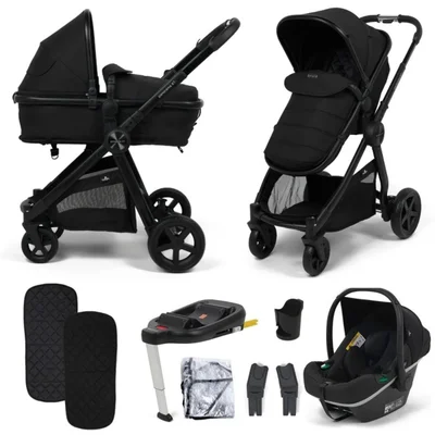Babylo Panorama XTI Travel System- Onyx Black - With ISOFIX Base