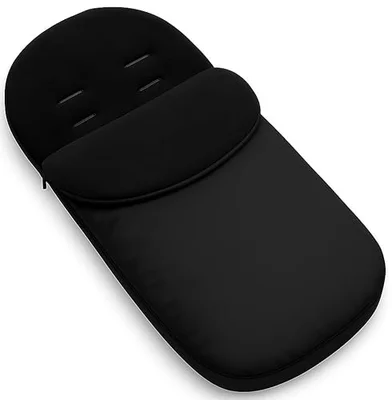BABYMAM Universal Baby Footmuff for Pushchair & Stroller – Warm Fleece Lining, Water-Resistant, 2-in-1 Cosy Toes, (Black) - Black