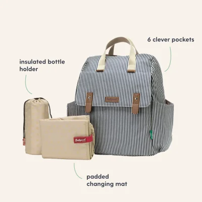 Babymel Robyn Eco Convertible Backpack - Navy Stripe