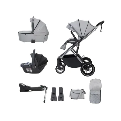 Babymore Chia Travel System Pecan with Base - Pearl Grey