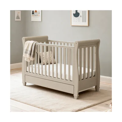 Babymore Eva Sleigh Cot Bed with Drawer