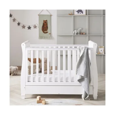 Babymore Eva Sleigh DROPSIDE Cot Bed with Drawer