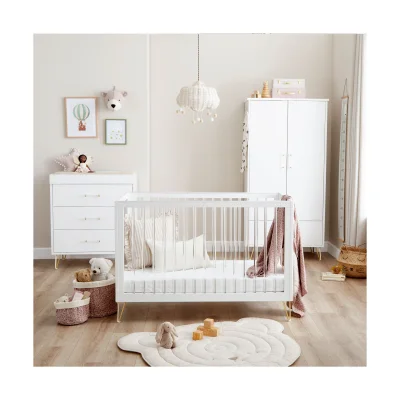 Babymore Kimi Acrylic 3 Piece Nursery Room Set - White - Default