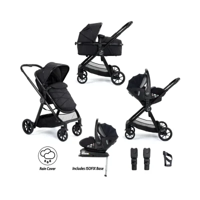 Babymore Mimi 3in1 Travel System Bundle with Pecan i-Size Car Seat and ISOFIX Base