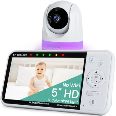 Babysense Prisma 5-Inch HD Baby Monitor with 1 Camera