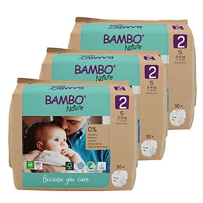 Bambo Nature Nappies - Size 2 - Economy pack (90 nappies) - Default