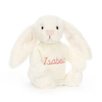 Bashful Cream Bunny with Personalised Cream Jumper