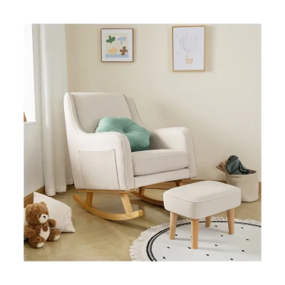 Bebe & Beyond Soother Boucle Nursing Chair with Stool - Sage — image 13