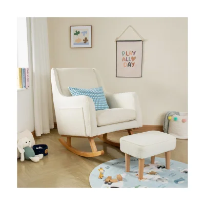 Bebe & Beyond Soother Boucle Nursing Chair with Stool - Sage — image 19