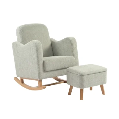 Bebe & Beyond Soother Boucle Nursing Chair with Stool - Sage — image 3