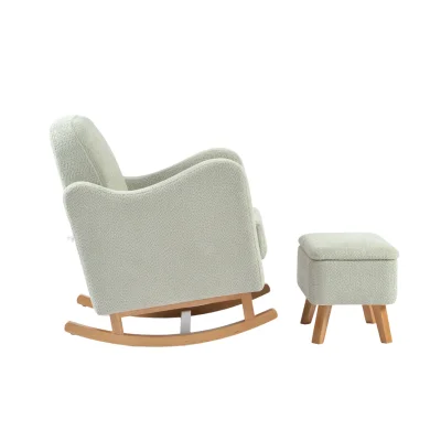 Bebe & Beyond Soother Boucle Nursing Chair with Stool - Sage — image 7