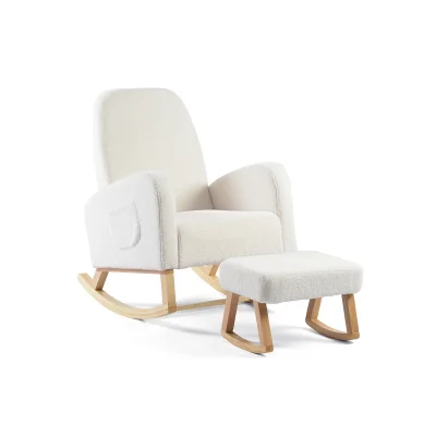Bebe & Beyond Storyteller Nursing Chair & Stool - Off White — image 15