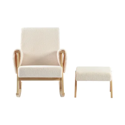 Bebe & Beyond Storyteller Nursing Chair & Stool - Off White — image 4