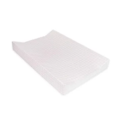 BEDEBYES Deluxe Anti Roll Wedge Baby Changing Mat, Blush Gingham, Waterproof PVC with Curved Sides, 69x45x9cm - Blush Pink Gingham, pink, blush / 69 x 45 x 9cm