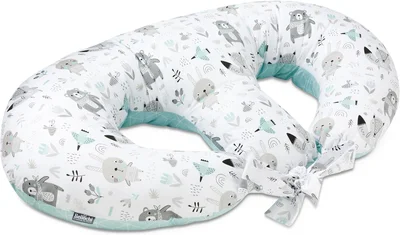 Bellochi Maternity and Nursing Pillow for Twins - Baby Support Pillow – Multifunctional Breastfeeding Pillow with Cover Made of 100% Cotton – OEKO-TEX Certified (Animaland)