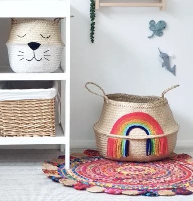 Bellybambino Vivid Tassel Rainbow Basket
