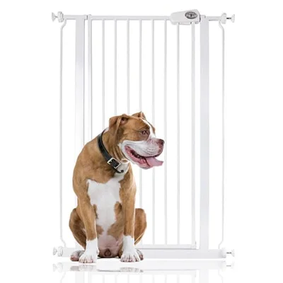 Bettacare Extra Tall Pressure Installed Premium Pet Gate, 75cm - 83cm, White, Pressure Fit Stair Gate for Dog, Safety Barrier for Puppy, Easy Installation - White / 75cm - 83cm