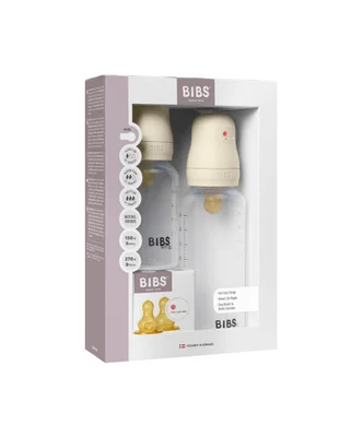 BIBS Baby Bottle Grow & Flow Starter Kit Natural Rubber Latex - Anti-Colic, BPA-Free, Round Nipple, Slow/Medium/Fast Flow, Lightweight & Easy to Clean, Suitable for Newborns 0+ Years - Ivory