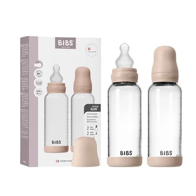 Baby Glass Bottle Set 120ml 2 Pack Silicone